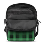 Black And Green Tartan Pattern Print Rectangular Crossbody Bag
