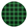 Black And Green Tartan Pattern Print Round Blanket