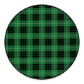 Black And Green Tartan Pattern Print Round Floor Mat