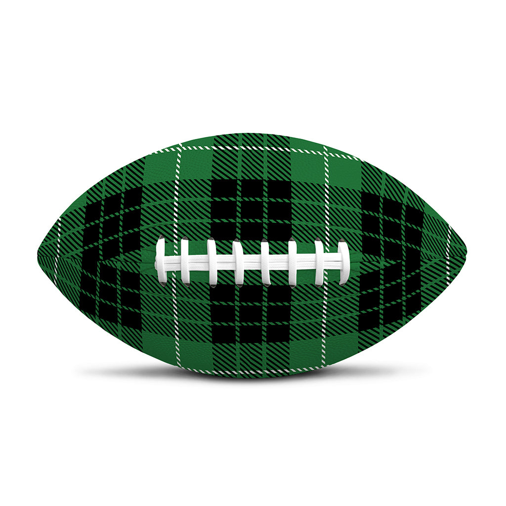 Black And Green Tartan Pattern Print Rugby Ball
