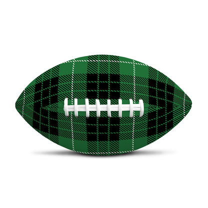 Black And Green Tartan Pattern Print Rugby Ball