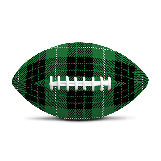 Black And Green Tartan Pattern Print Rugby Ball