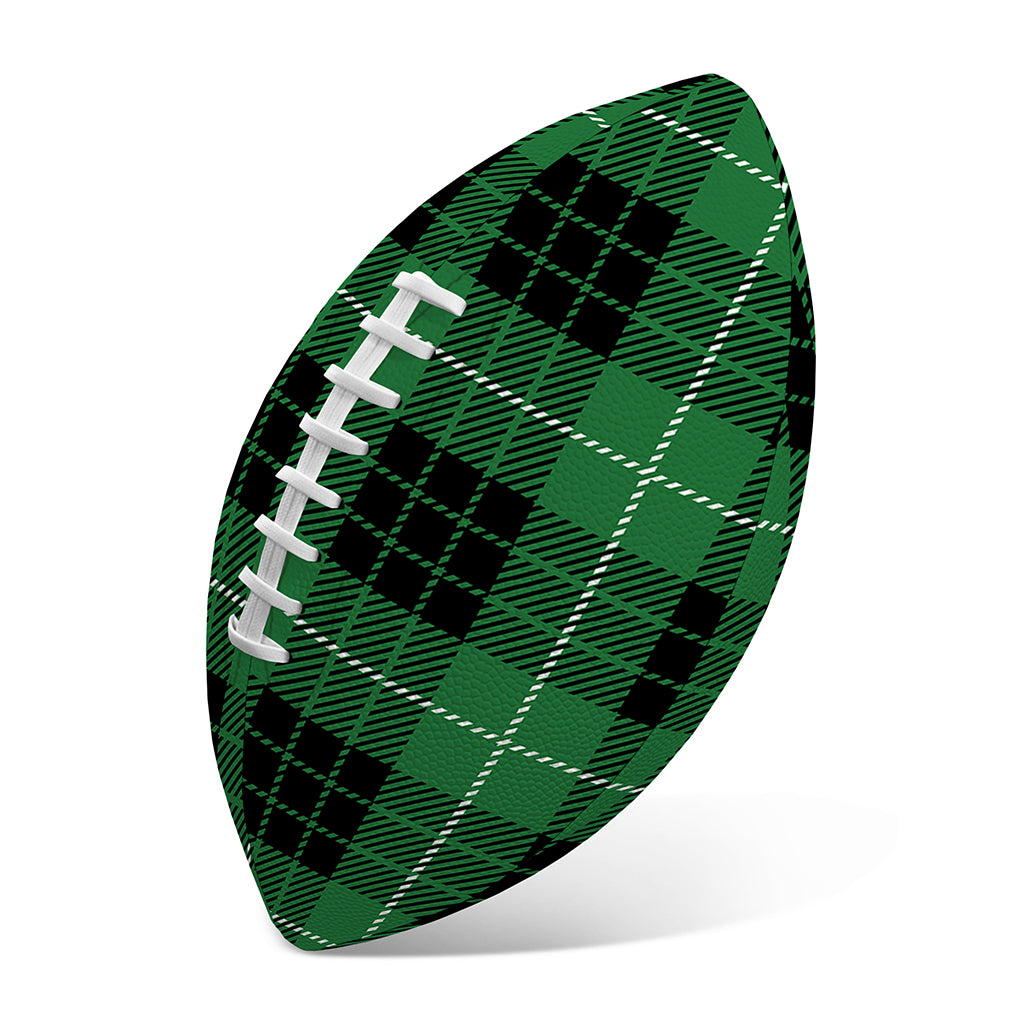 Black And Green Tartan Pattern Print Rugby Ball