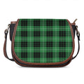Black And Green Tartan Pattern Print Saddle Bag