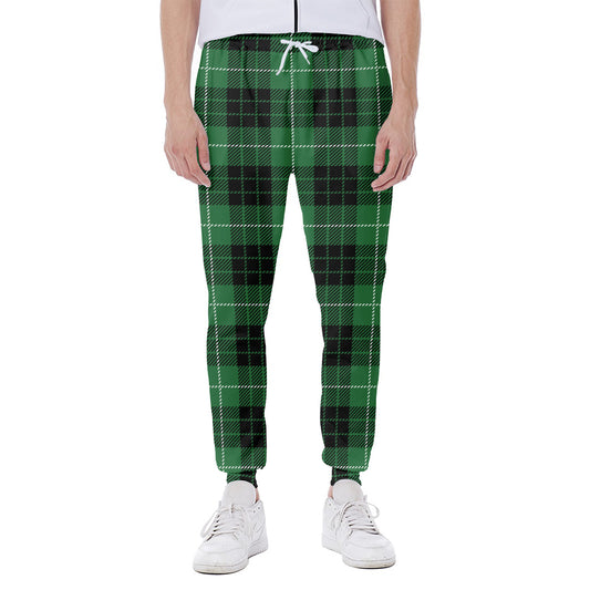Black And Green Tartan Pattern Print Scuba Joggers