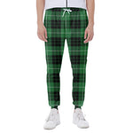 Black And Green Tartan Pattern Print Scuba Joggers
