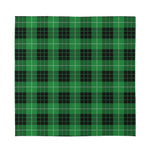 Black And Green Tartan Pattern Print Silk Bandana