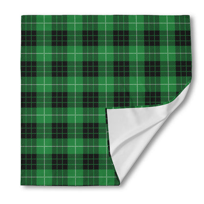 Black And Green Tartan Pattern Print Silk Bandana