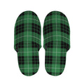 Black And Green Tartan Pattern Print Slippers