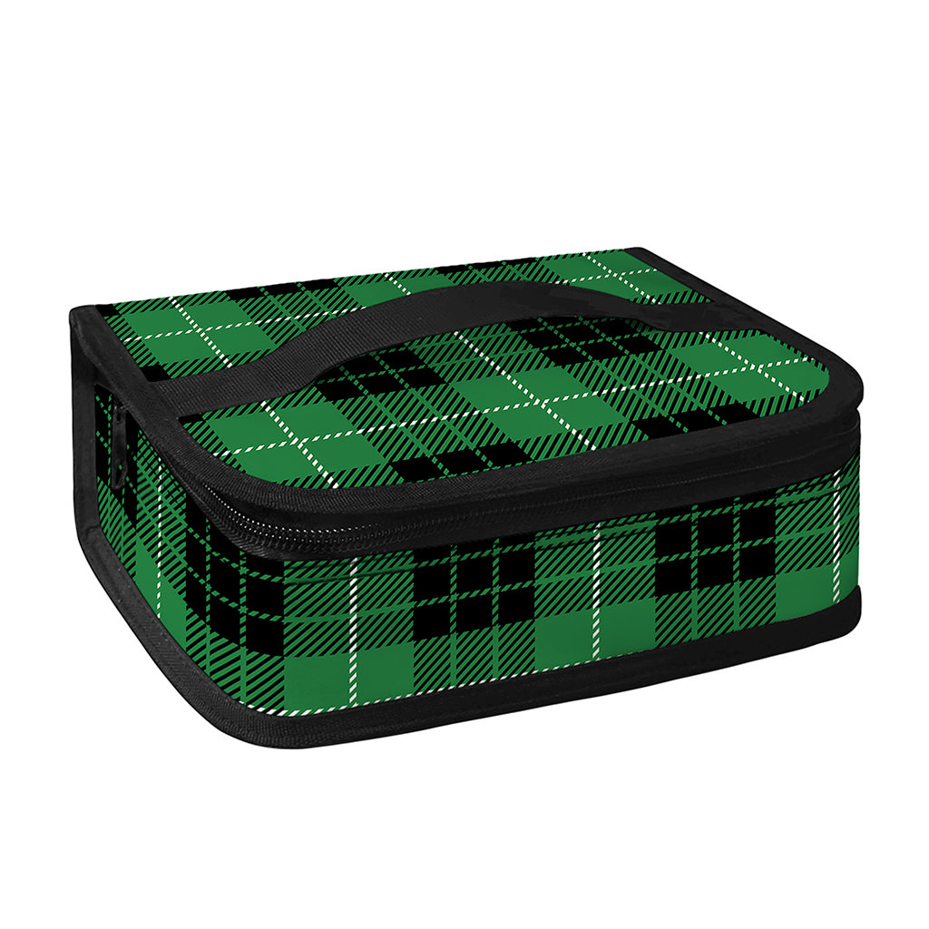 Black And Green Tartan Pattern Print Small Lunch Bag