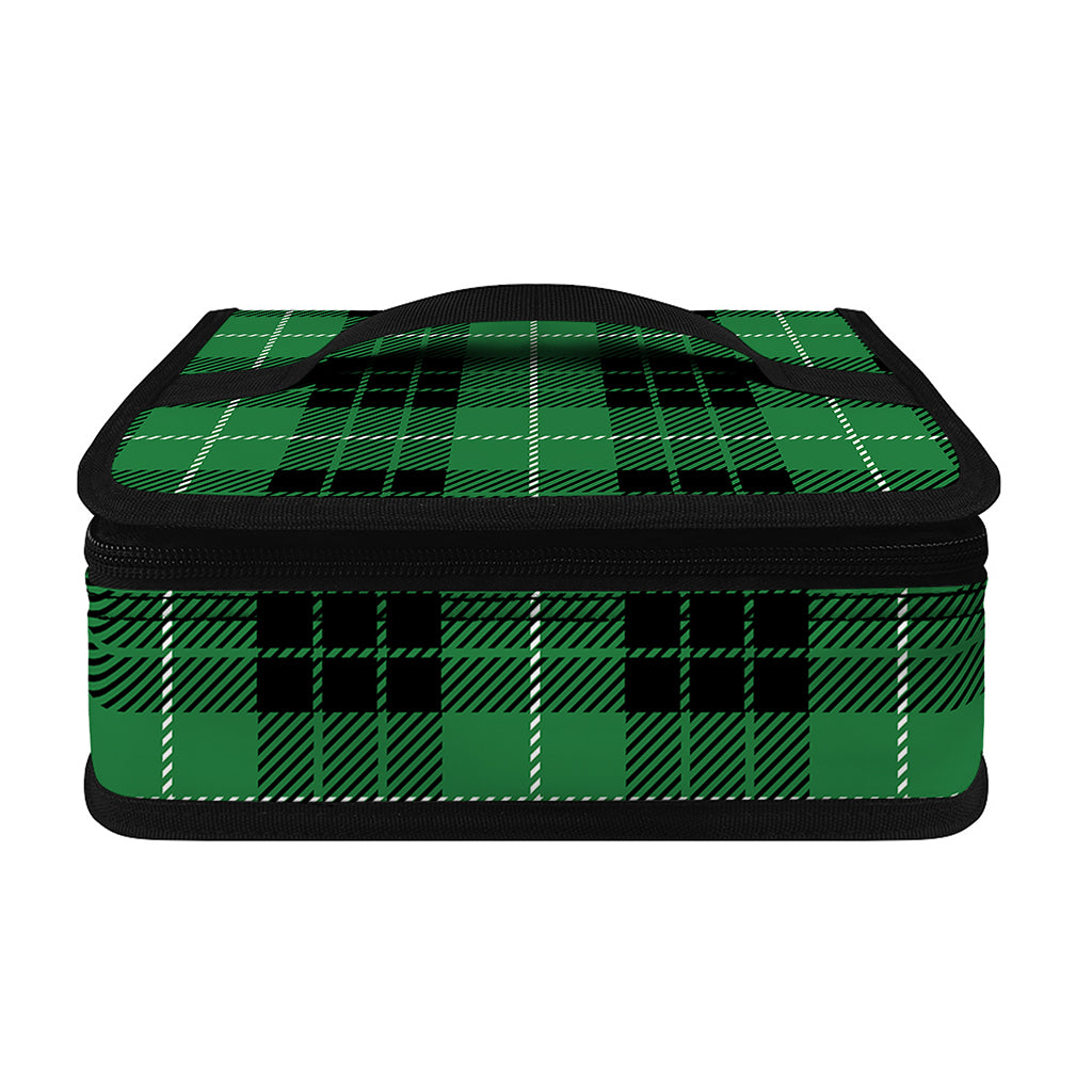 Black And Green Tartan Pattern Print Small Lunch Bag