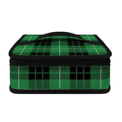 Black And Green Tartan Pattern Print Small Lunch Bag
