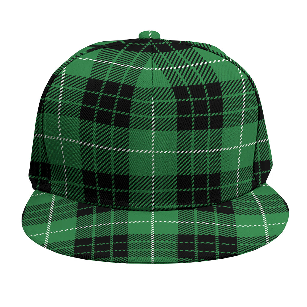 Black And Green Tartan Pattern Print Snapback Cap