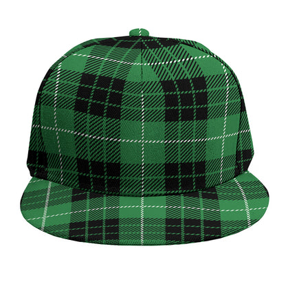 Black And Green Tartan Pattern Print Snapback Cap