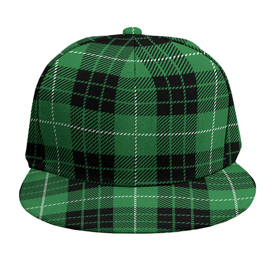Black And Green Tartan Pattern Print Snapback Cap