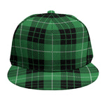 Black And Green Tartan Pattern Print Snapback Cap
