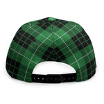 Black And Green Tartan Pattern Print Snapback Cap