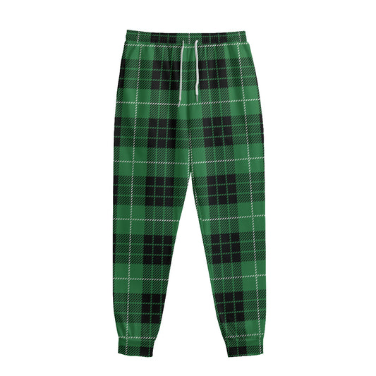 Black And Green Tartan Pattern Print Sweatpants