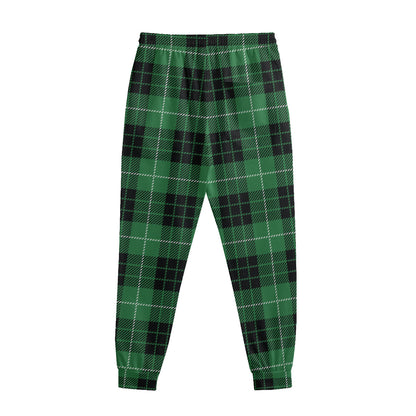 Black And Green Tartan Pattern Print Sweatpants