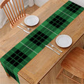 Black And Green Tartan Pattern Print Table Runner