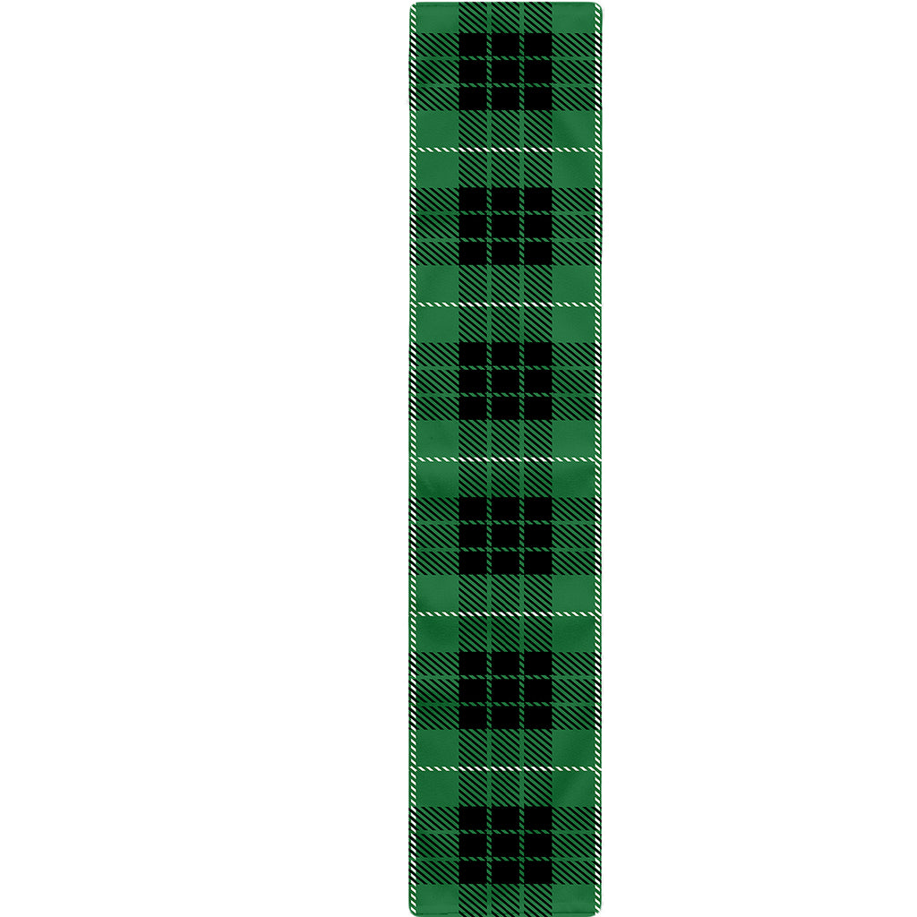 Black And Green Tartan Pattern Print Table Runner
