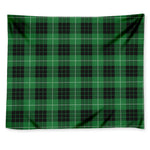 Black And Green Tartan Pattern Print Tapestry