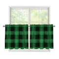 Black And Green Tartan Pattern Print Tier Curtains