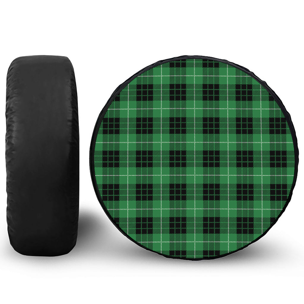 Black And Green Tartan Pattern Print Tire Cover