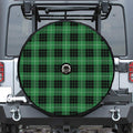 Black And Green Tartan Pattern Print Tire Cover With Camera Hole