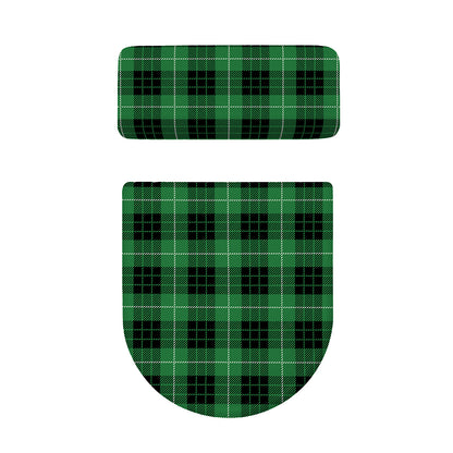 Black And Green Tartan Pattern Print Toilet Lid And Tank Cover Set