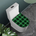 Black And Green Tartan Pattern Print Toilet Lid Cover