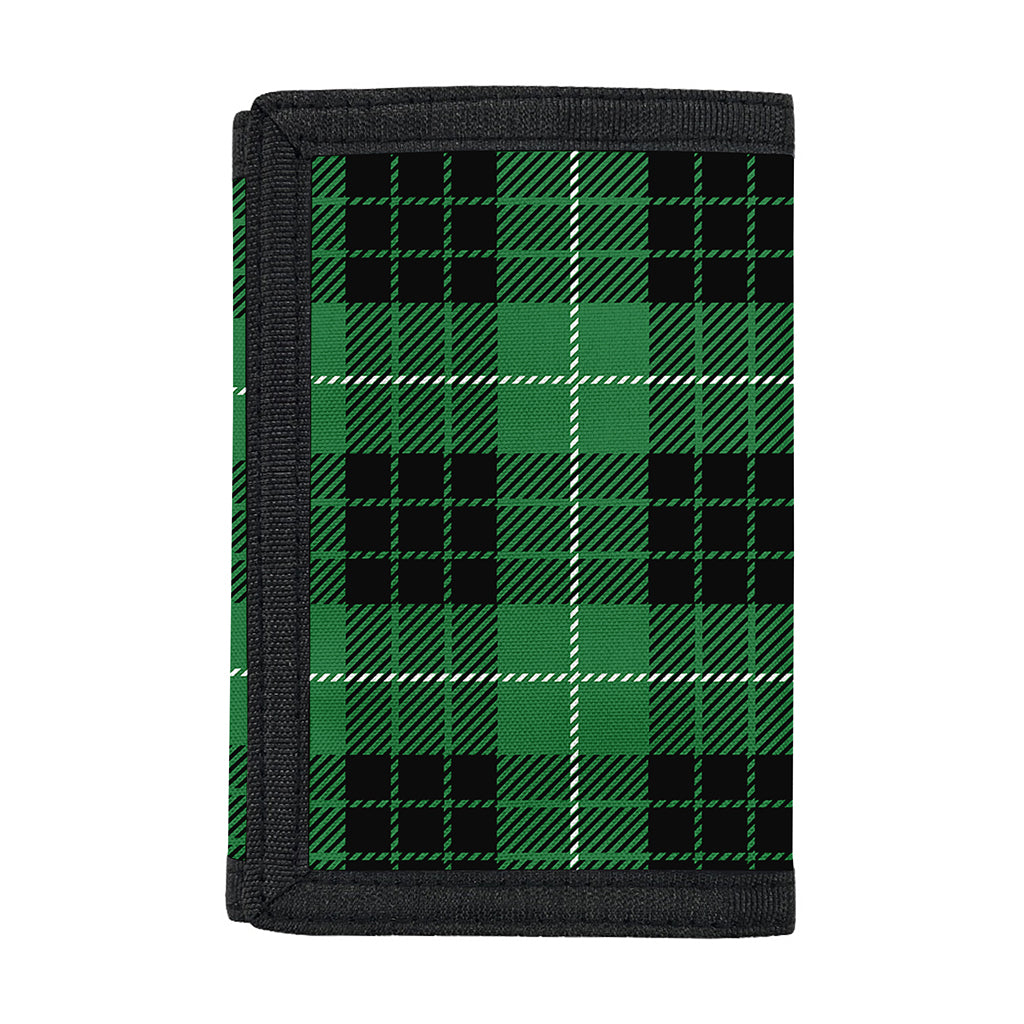 Black And Green Tartan Pattern Print Trifold Wallet
