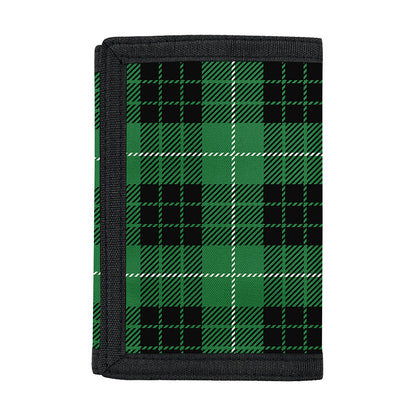 Black And Green Tartan Pattern Print Trifold Wallet