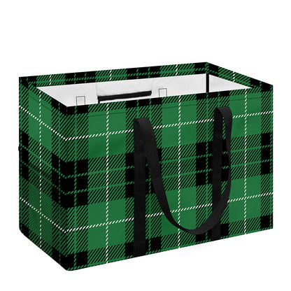 Black And Green Tartan Pattern Print Utility Tote Bag