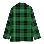 Black And Green Tartan Pattern Print Women's Blazer