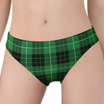 Black And Green Tartan Pattern Print Women's Panties