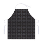 Black And Grey Argyle Pattern Print Adjustable Apron