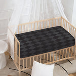 Black And Grey Argyle Pattern Print Baby Crib Sheet