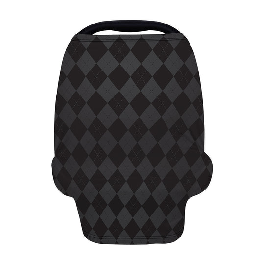 Black And Grey Argyle Pattern Print Baby Seat Cover