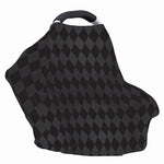 Black And Grey Argyle Pattern Print Baby Seat Cover