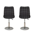 Black And Grey Argyle Pattern Print Bar Stool Covers