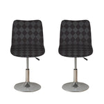 Black And Grey Argyle Pattern Print Bar Stool Covers