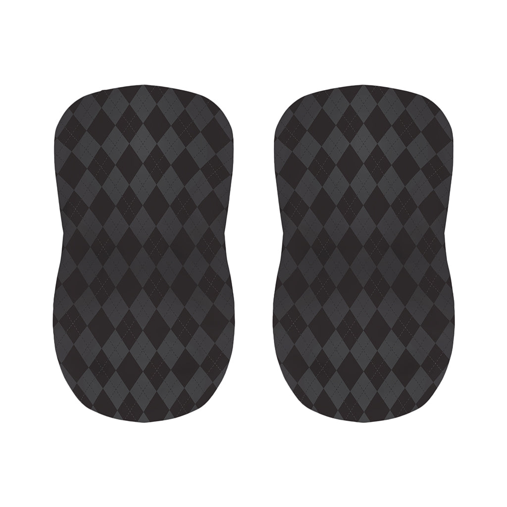 Black And Grey Argyle Pattern Print Bar Stool Covers