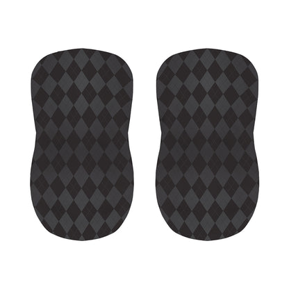 Black And Grey Argyle Pattern Print Bar Stool Covers