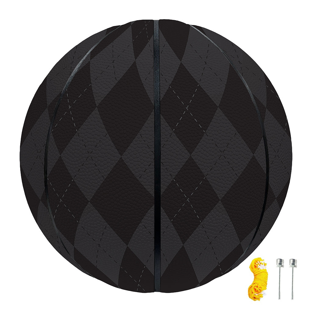 Black And Grey Argyle Pattern Print Basketball