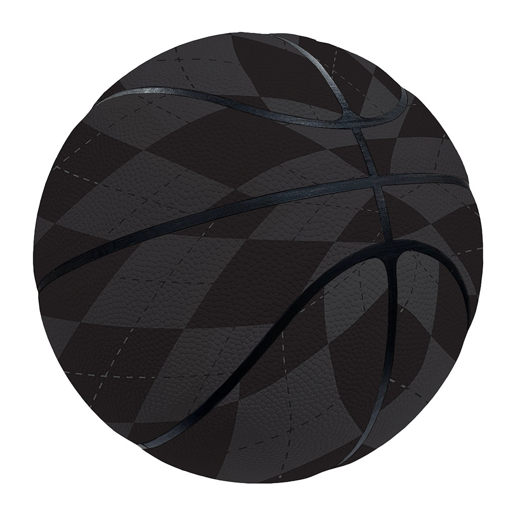 Black And Grey Argyle Pattern Print Basketball