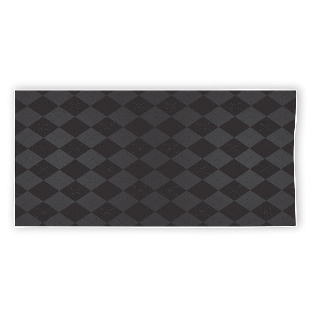 Black And Grey Argyle Pattern Print Beach Towel
