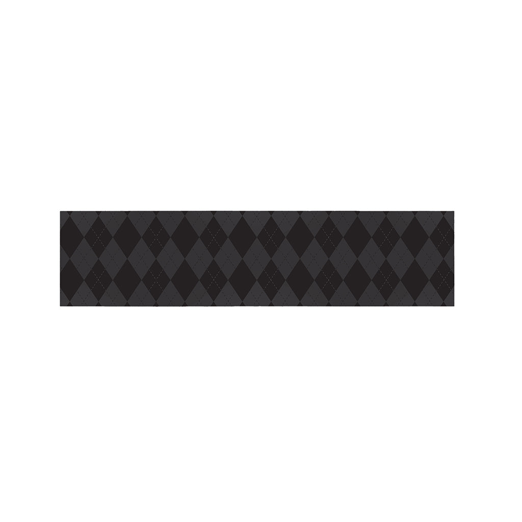 Black And Grey Argyle Pattern Print Bed Runner