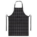 Black And Grey Argyle Pattern Print Bib Apron With Pocket