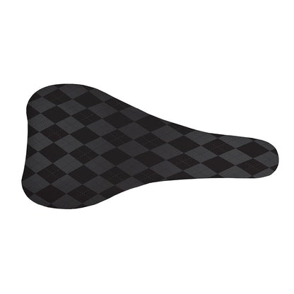 Black And Grey Argyle Pattern Print Bicycle Seat Cover